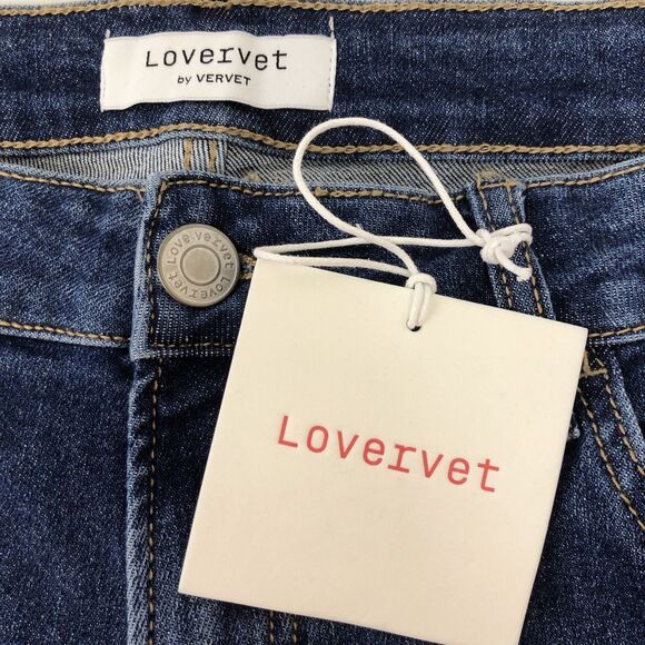 Lovervet By Vervet Jeans Womens Plus 20 Blue High Rise Straight Raw Hem NWT - Picture 10 of 10